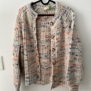 Sezane Multi Speckled Pierre Cardigan - Cream